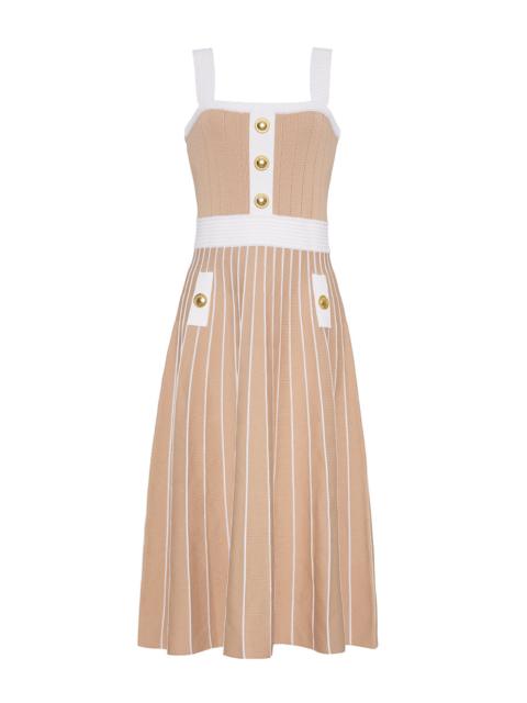Aurora Dress
Sleek, Sculpted, and Subtly Bold with Sharp Stripes and a Gilded Touch