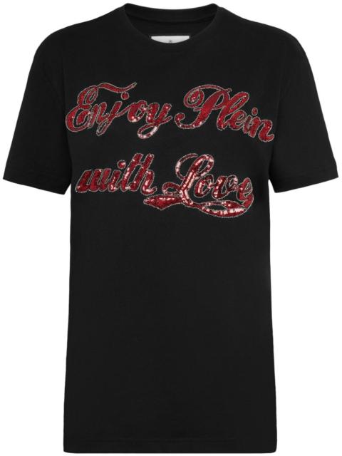 slogan-print cotton T-shirt