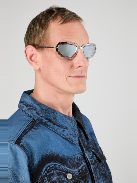 Silver Shiny NOPEA Metal Sunglasses