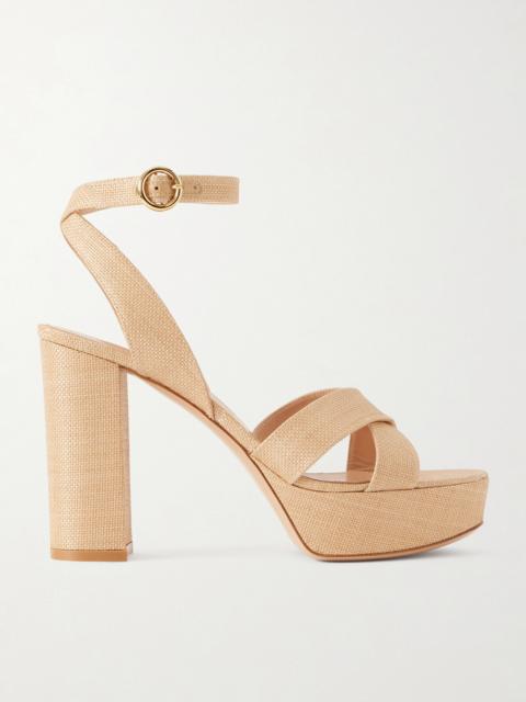 Sabrina Haiti 70 Raffia Platform Sandals