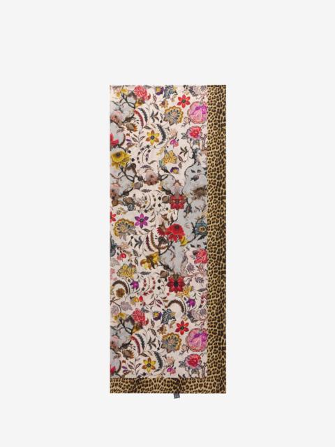 Silk Stole with Florentine Flowers Print