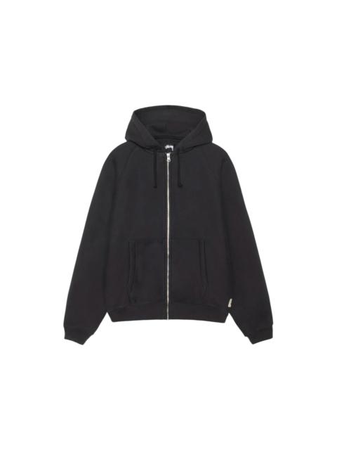 Stussy Fleece Raglan Zip Hoodie Washed Black