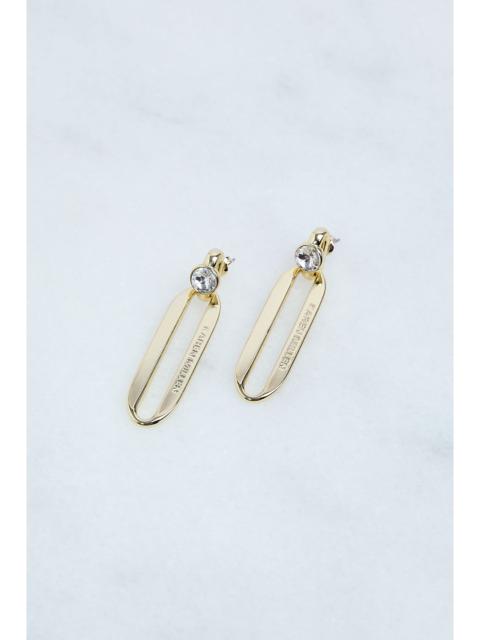 Hand Set European Crystal Ellipse Drop Earrings