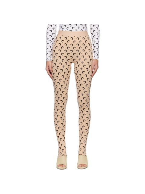 Beige Recycled Moon Jersey Stirrup Leggings