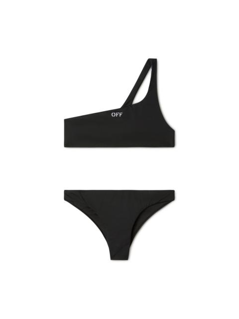 Black Stamp One-shoulder Bikini