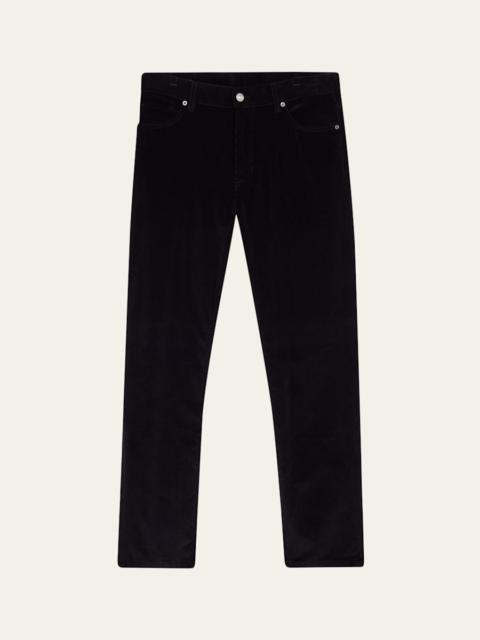 Men's Dark Gray Corduroy Straight-Leg Jeans