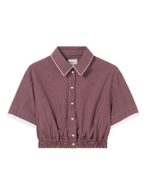 cropped checked shirt