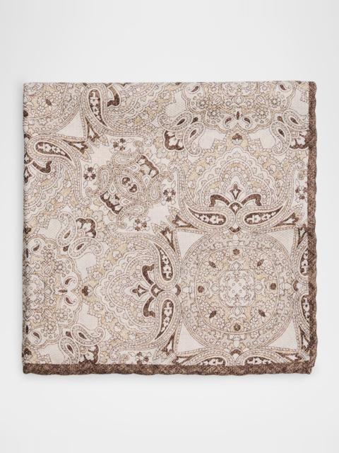 Men's Silk Paisley Pocket Square