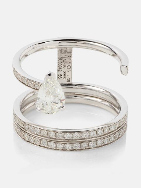 Serti Sur Vide 18kt white gold ring with diamonds