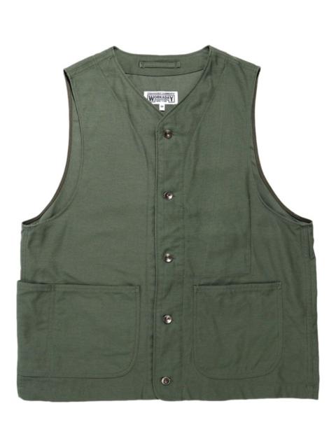 button-fastening pocket vest