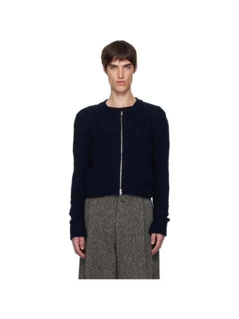 Black Cable-Knit Cardigan