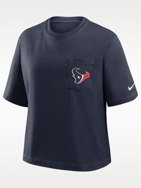 Houston Texans Rewind Pocket Boxy Women's Nike NFL T-Shirt