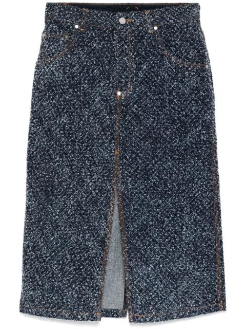 boucle denim skirt