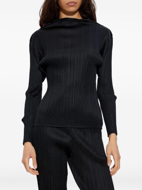 pleats long-sleeve top