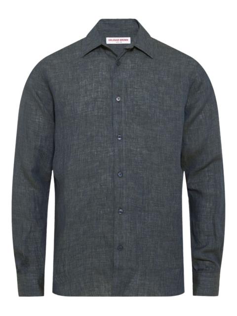 linen curved shirt