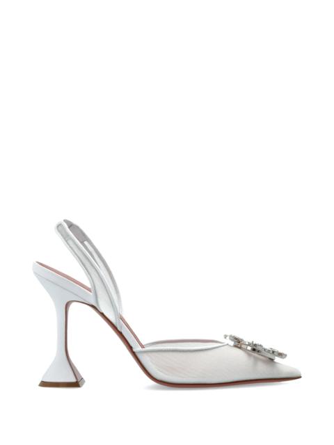 Amina Muaddi Begum Mesh Embellishment Pumps