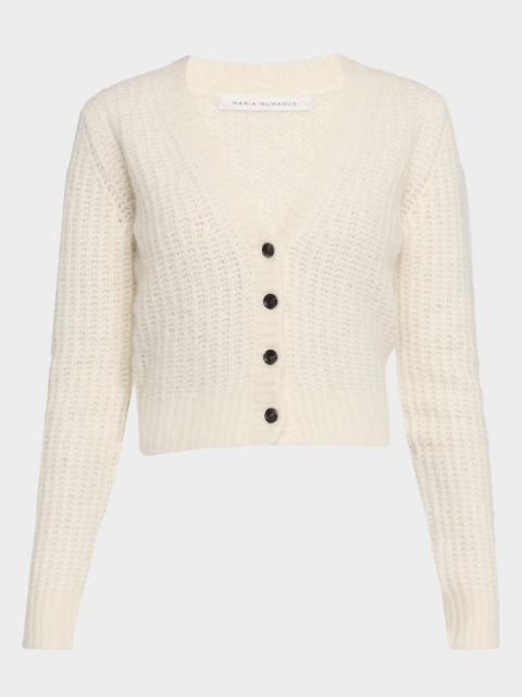 Cropped Wool-Blend Cardigan