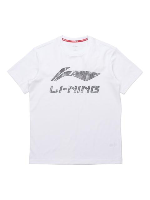 Li-Ning Printed Logo Casual Short Sleeve Tee 'White Silver' AHSP495-7