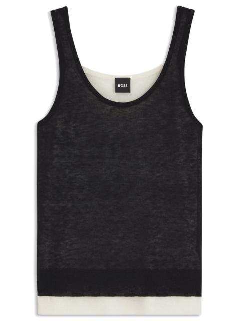 KNITTED VEST TOP WITH LAYERED DESIGN