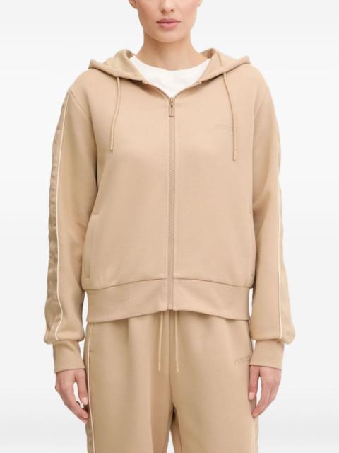 zip-up panelled hoodie