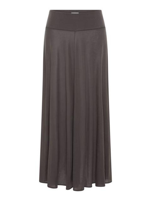 Low-Rise Tencel Jersey Midi Skirt dark grey