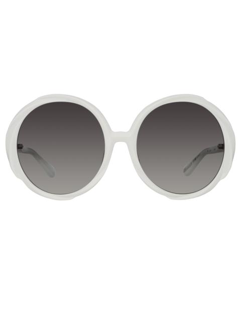 OTAVIA OVERSIZED SUNGLASSES IN WHITE