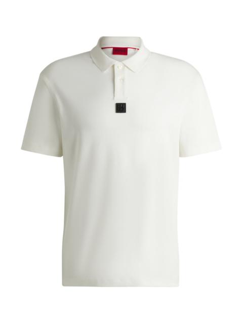 INTERLOCK-COTTON POLO SHIRT WITH STACKED LOGO
