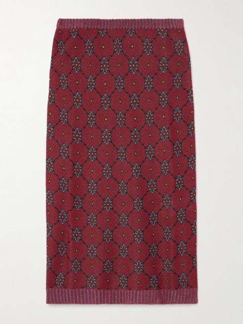 Jacquard-knit Midi Skirt