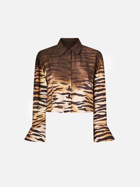 CROPPED SHIRT WITH ANIMAL PRINT