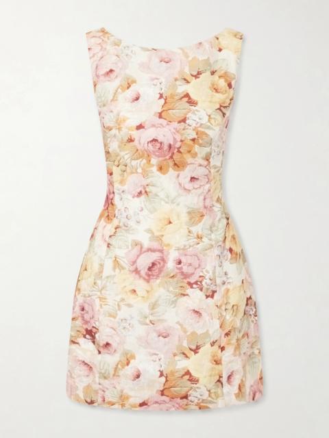 Sofia Floral-print Linen Mini Dress