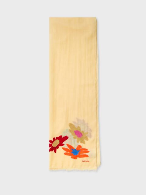 Women's Buttercup Yellow 'Desert Floral' Scarf