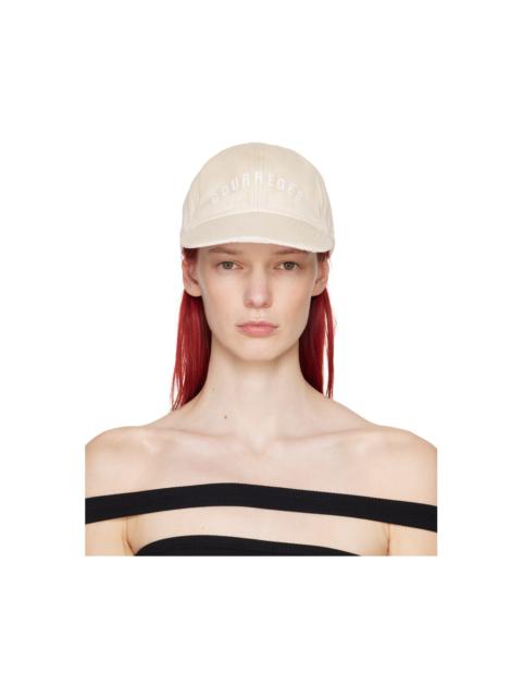 Beige AC Embroidered Washed Cap