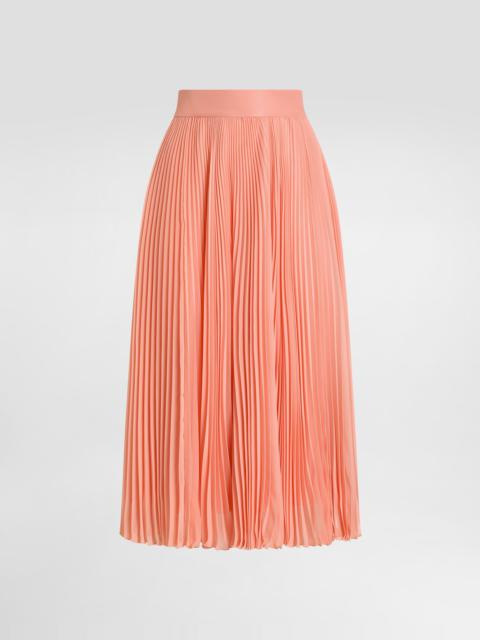 Long pleated chiffon skirt