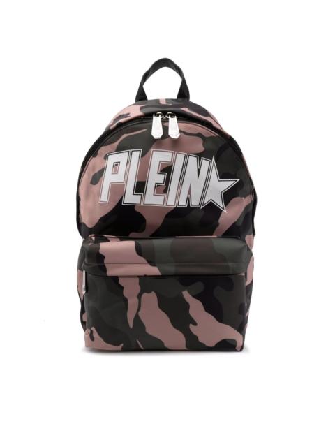 camouflage-print backpack