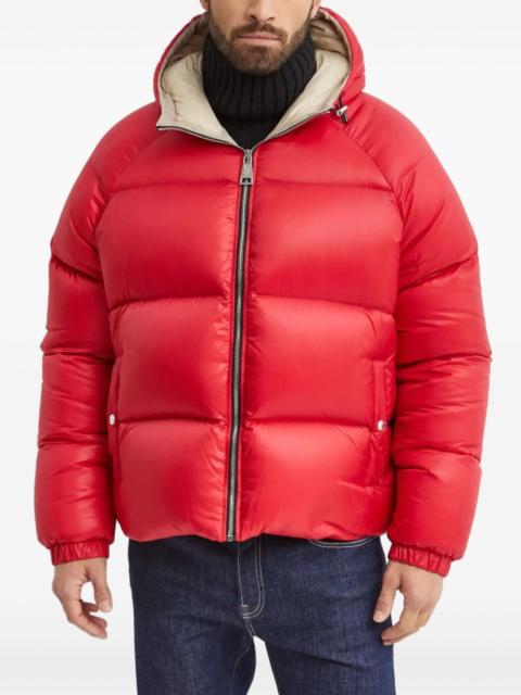hooded zip puffer jacket