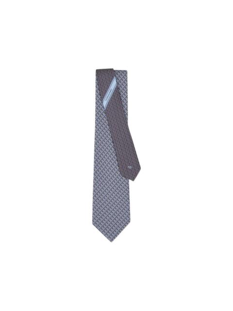 ski print silk tie