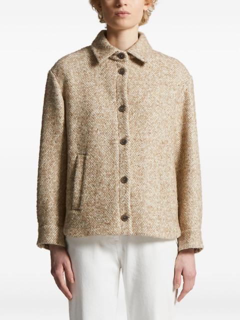 herringbone button jacket