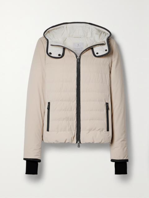 Hooded Bead-embellished Quilted Down Ski Jacket
