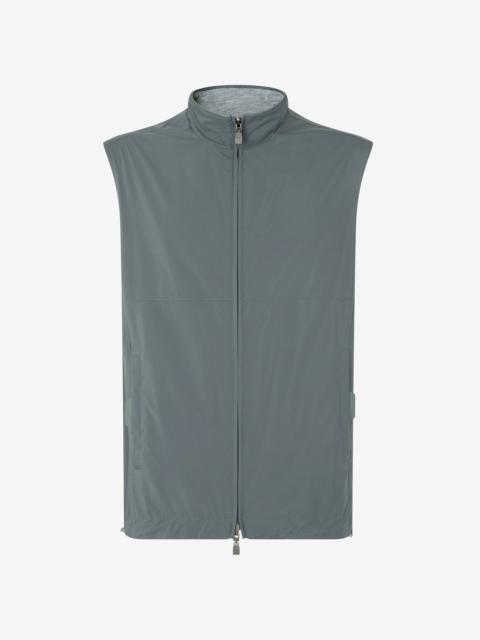 Green technical poplin gilet