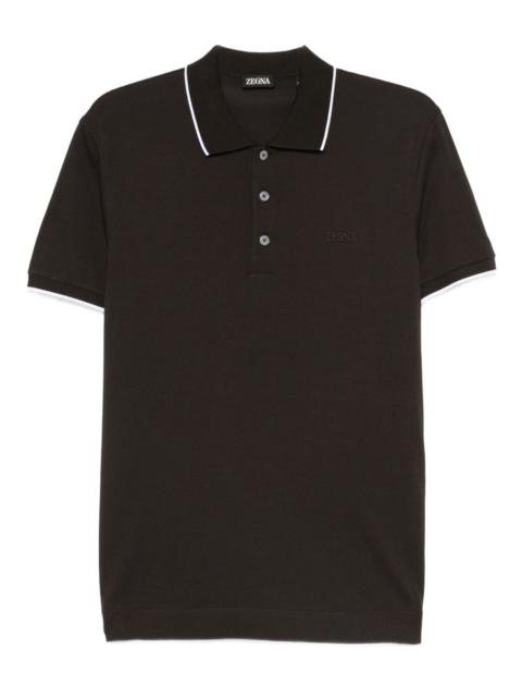 contrast-trimmed polo shirt