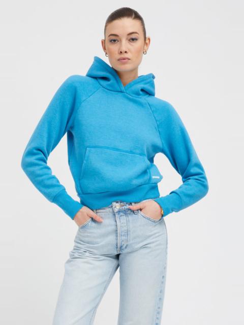 TURQUOISE SHRUNKEN HOODIE