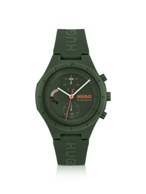 GREEN WATCH WITH SILICONE LOGO STRAP