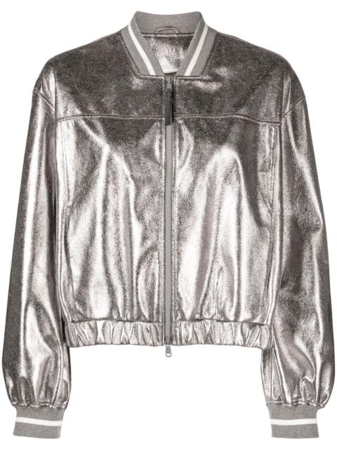 metallic bomber jacket