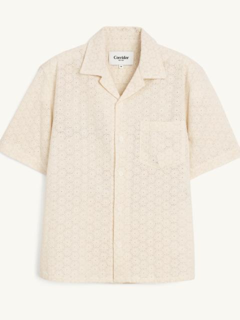 FLORAL EYELET SS - NATURAL