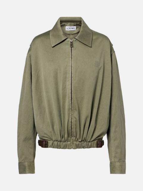 Belted cotton satin blouson jacket
