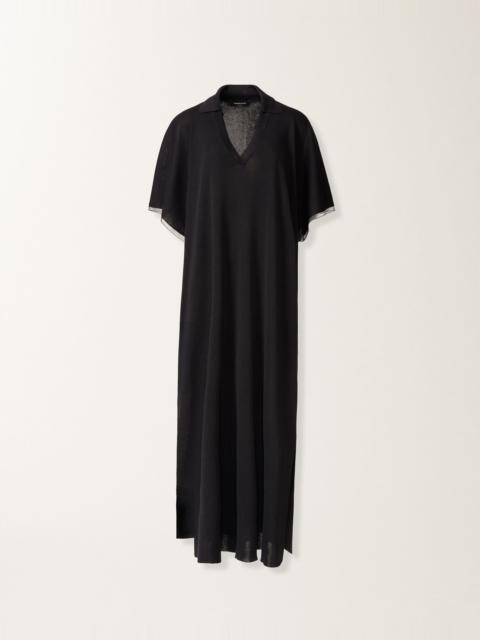 Shimmering viscose kaftan in midnight blue