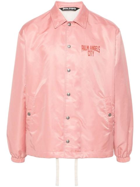 logo-print gabardine-weave jacket