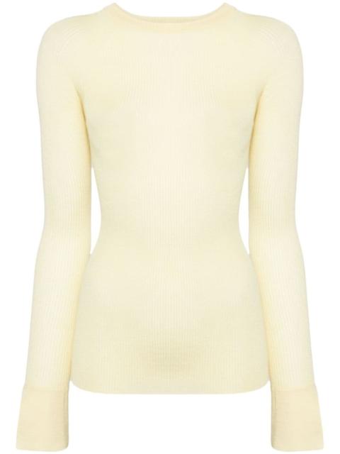 crew-neck ribbed-knit jumper