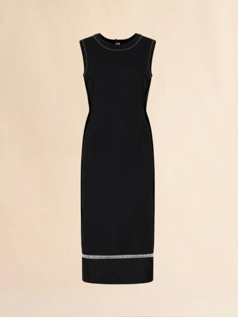 BLACK WOOL INSIDE-OUT DRESS