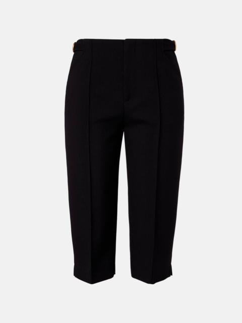 Virgin wool crêpe capri pants